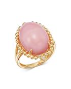 Bloomingdale's Pink Opal & Diamond Statement Ring In 14k Yellow Gold - 100% Exclusive