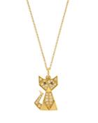 Bloomingdales's Diamond Cat Pendant Necklace In 14k Yellow Gold, 0.15 Ct. T.w. - 100% Exclusive