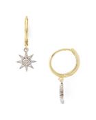 Bloomingdale's Diamond Starburst Huggie Hoop Earrings In Gold-plated Sterling Silver - 100% Exclusive