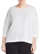 Eileen Fisher Plus Cuffed Organic Linen Sweater