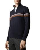 Ted Baker Chest-stripe Quarter-zip Sweater