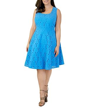 Maree Pour Toi Plus Eyelet Lace Fit-and-flare Dress