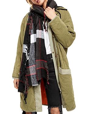 Free People Valley Fringed Plaid Scarf