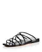 Charles David Women's Drea Strappy Patent Leather Illusion Slide Sandals