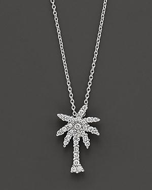 Roberto Coin 18 Kt. White Gold/diamond Palm Tree Necklace