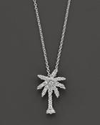 Roberto Coin 18 Kt. White Gold/diamond Palm Tree Necklace