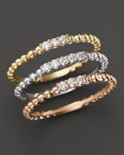 Diamond Band Set In 14k Yellow, White And Rose Gold, .25 Ct. T.w.