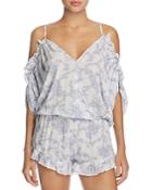 Surf Gypsy Paisley Cold Shoulder Romper Swim Cover-up