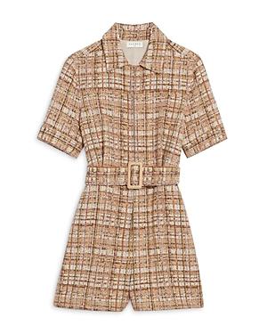 Sandro Acacia Tweed Belted Romper