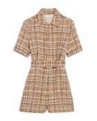 Sandro Acacia Tweed Belted Romper