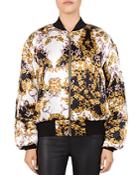 The Kooples Baroque Silk Bomber Jacket