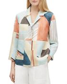 Lafayette 148 New York Layken Abstract-print Linen Jacket