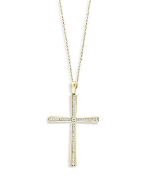 Bloomingdale's Diamond Cross Pendant Necklace In 14k Yellow Gold, 0.3 Ct. T.w, 18 - 100% Exclusive