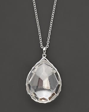 Ippolita Sterling Silver Rock Candy Large Teardrop Pendant Necklace In Clear Quartz