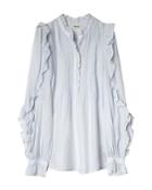 Zadig & Voltaire Timmy Tomboy Pleated Ruffled Top