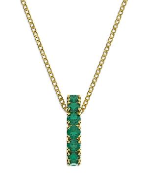 Swarovski Exalta Green Crystal Circle Pendant Necklace In Gold Tone, 16.5-18.5