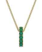 Swarovski Exalta Green Crystal Circle Pendant Necklace In Gold Tone, 16.5-18.5