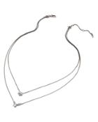 Nadri Silver-tone Cubic Zirconia Convertible Layered Necklace, 16-18