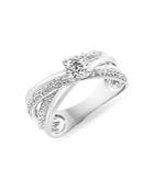 Bloomingdale's Diamond Solitare Crossover Ring In 14k White Gold, 0.85 Ct. T.w. - 100% Exclusive