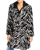 Alice And Olivia Kylie Faux Fur Coat With Hoodie