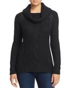 T Tahari Cowl Neck Cable Knit Sweater