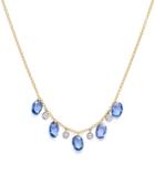 Meira T 14k White & Yellow Gold Sapphire & Diamond Dangle Necklace, 18
