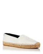 Saint Laurent Women's Embossed Logo Leather Espadrille Flats