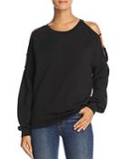 Project Social T As If Strappy Cold-shoulder Sweatshirt