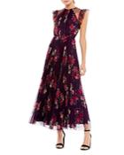 Mac Duggal Floral Print Long Dress
