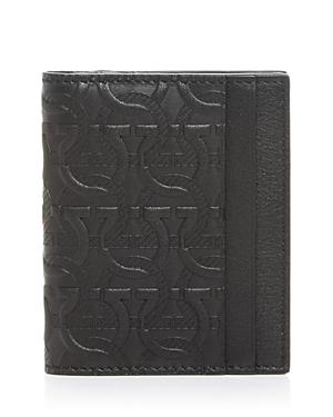Salvatore Ferragamo Gancini Embossed Leather Bifold Card Case