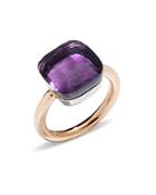 Pomellato Nudo Maxi Ring With Amethyst In 18k Rose And White Gold