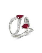 Bloomingdale's Ruby & Diamond Statement Ring In 14k White Gold - 100% Exclusive