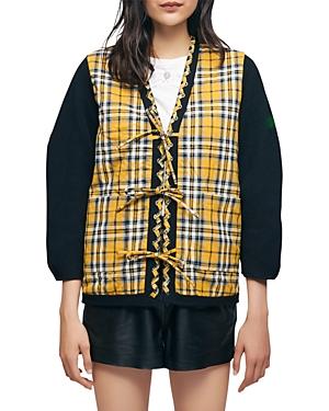 Maje Reversible Quilted Check Jacket