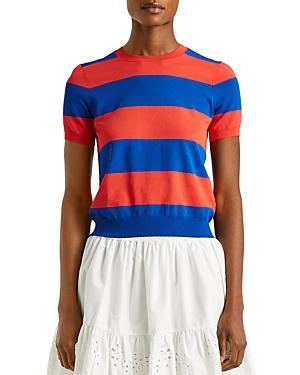 Lauren Ralph Lauren Crewneck Striped Short Sleeve Sweater