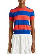 Lauren Ralph Lauren Crewneck Striped Short Sleeve Sweater