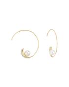 Shashi Jemima Imitation Pearl Hoop Earrings