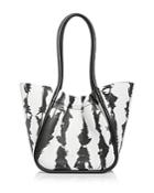 Proenza Schouler Large Tie Dye Stripe Ruched Leather Tote