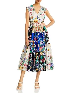 Johnny Was Sky Flower Natania V Neck Dress