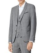 The Kooples Prince Of Wales Wool Blend Gray Formal Jacket