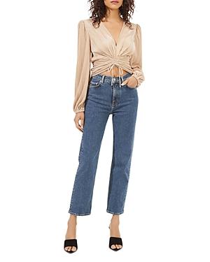 Astr The Label Braydon Metallic Cropped Top