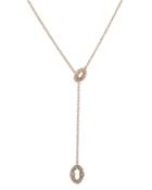 Lauren Ralph Lauren Pave Oval Link Adjustable Lariat Necklace, 16-19
