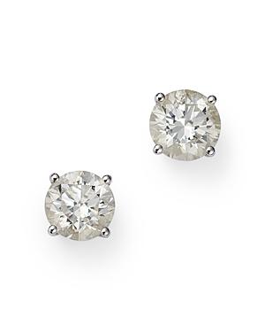 Colorless Certified Round Diamond Stud Earring In 18k White Gold, 2.0 Ct. T.w. - 100% Exclusive