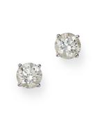 Colorless Certified Round Diamond Stud Earring In 18k White Gold, 2.0 Ct. T.w. - 100% Exclusive