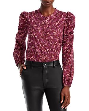 Aqua Floral Print Puff Shoulder Shirt - 100% Exclusive