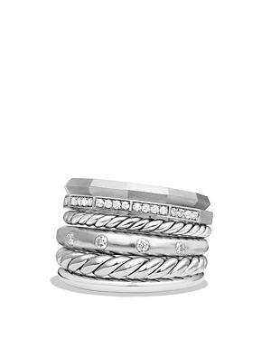 David Yurman Stax Wide Ring With Diamonds