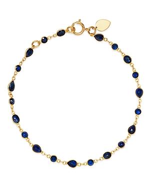 Meira T 14k Yellow Gold Sapphire Bezel Bracelet