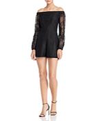 Guess Montrese Off-the-shoulder Lace Romper