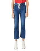 Maje Paper Lace-up Cropped Jeans