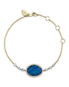 Meira T 14k Yellow Gold And White Gold Opal Bracelet With Diamonds