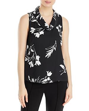 Vince Camuto Cowl Neck Floral Print Top